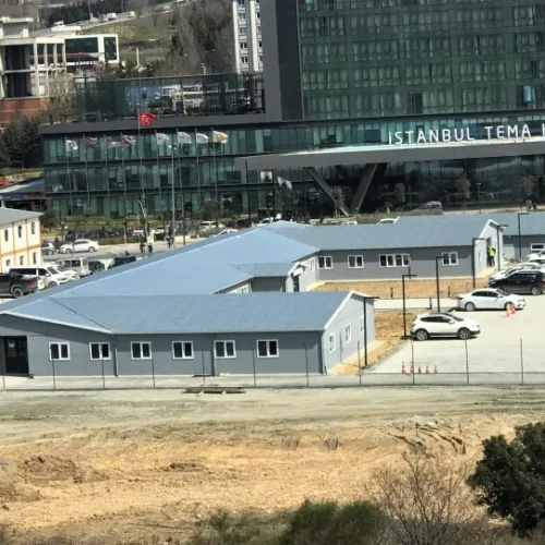 prefabrik toplu konut şantiyesi